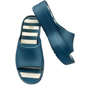 Lemon Jelly Women's Sunny Slide Blue Platform Sandal Size EU 39